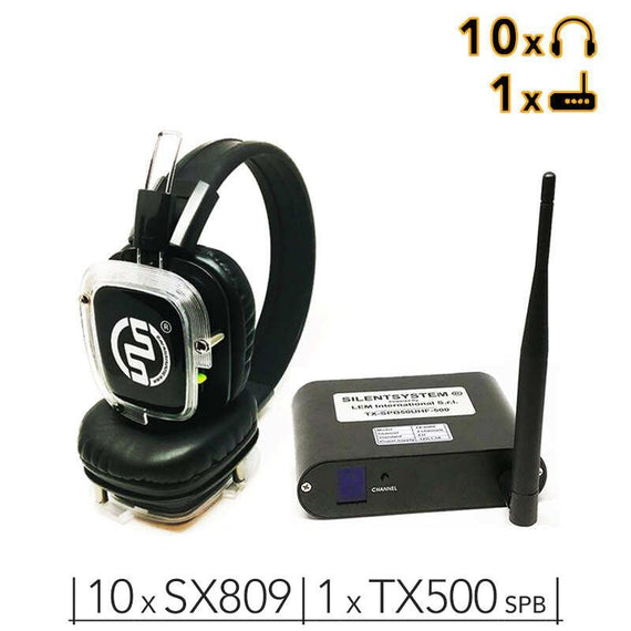 10 SX809 Headphones + TX500 Transmitter