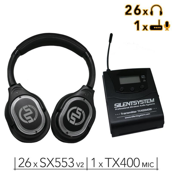 26 SX553 V2 HiFi Headphones + TX400 Transmitter (mic)