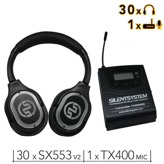 30 SX553 V2 HiFi Headphones + TX400 Transmitter (mic)