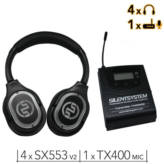 4 SX553 V2 HiFi Headphones + TX400 Transmitter (mic)
