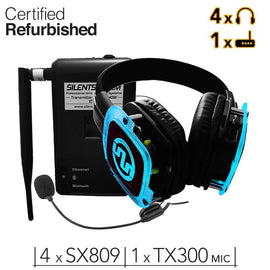 4 SX809 Headphones [R] + Portable Transmitter (mic)