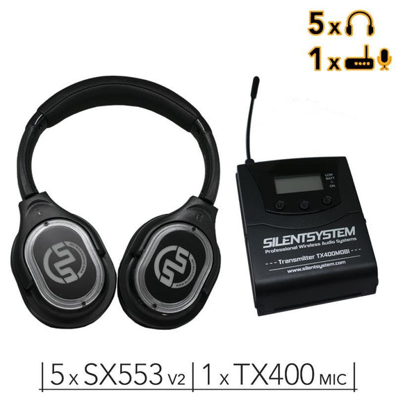 5 SX553 V2 HiFi Headphones + TX400 Transmitter (mic)